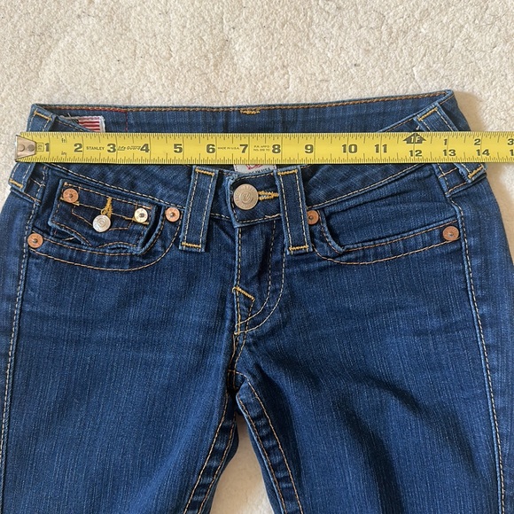 True Religion | Low Rise Boot Cut Dark Denim Jeans Size 24 - Picture 15 of 16